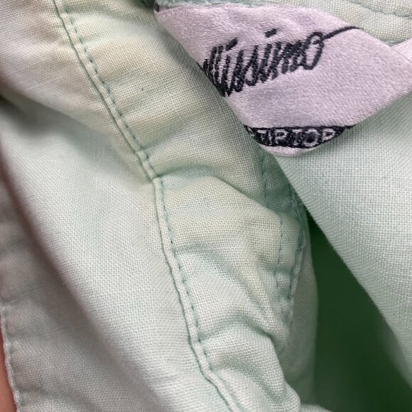 Vintage Polo Shirt Men Large L Green BELLISSIMO Button Up 80s 100% Cotton Casual - Picture 6 of 12